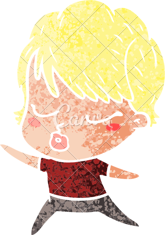 Cartoon Woman With Eyes Shut - Illustration (560x800)