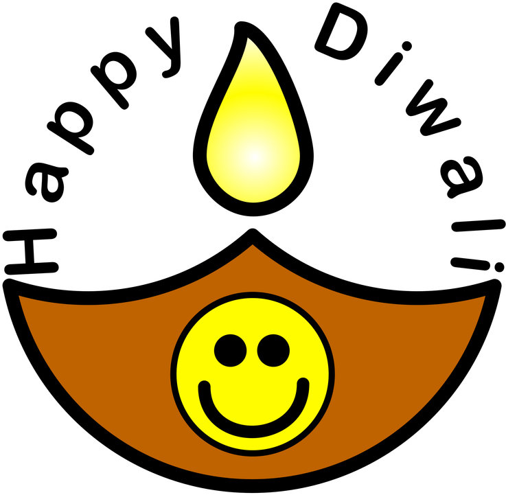 Happy Diwali - Smiley Rangoli (737x800)