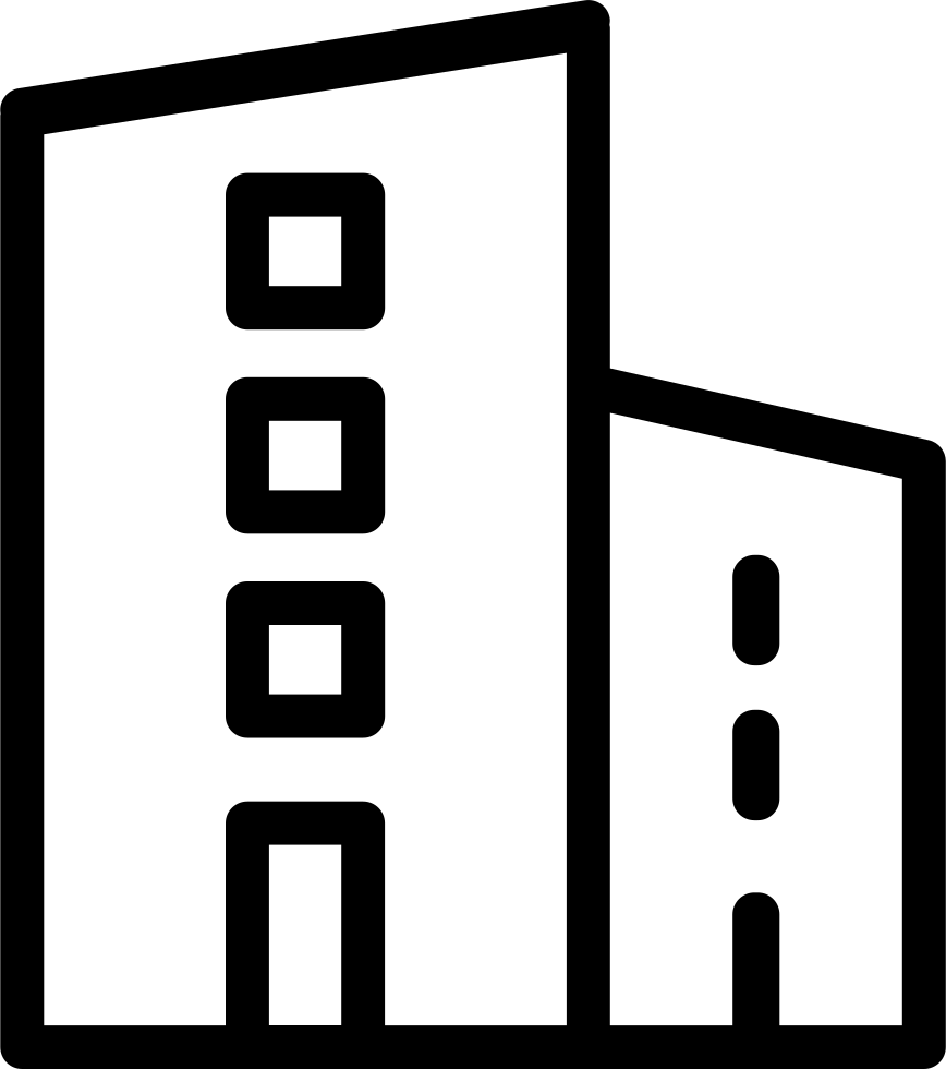 Jpg Black And White Download Skyscraper Clipart Buidling - Flat House Icon Png (868x980)