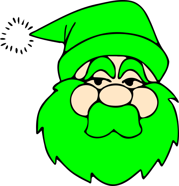 Green Santa Clip Art - Santa Face Transparent Background (576x599)