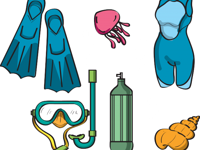 Scuba Diver Clipart Clip Art - Equipo De Buceo Dibujo (640x480)