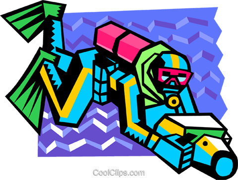 Scuba Diver Royalty Free Vector Clip Art Illustration - Scuba Diver Clip Art (480x364)