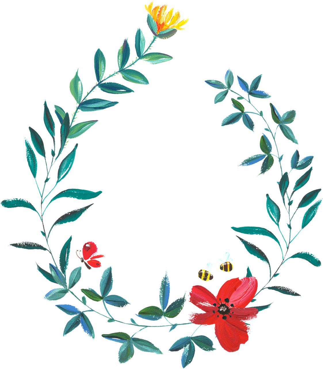 Hand-painted Watercolor Flower - Akwarele Png (1123x1280)