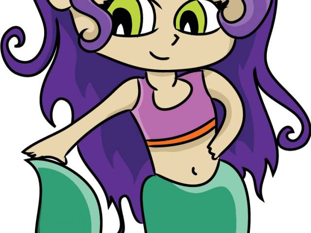 Mermaid Clipart Sirena - Purple Mermaid Cartoon (640x480)