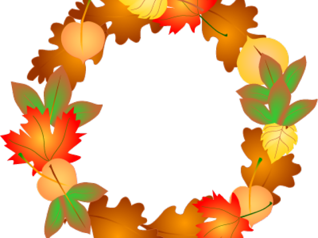 Blue Clipart Wreath - Leaves Clipart Fall Borders (640x480)