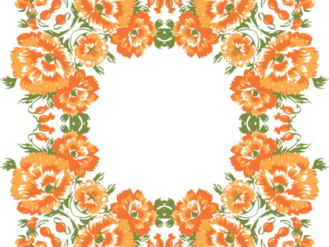 Orange Flower Clipart Wreath - Fall Wreaths Free Transparent Designs (640x480)