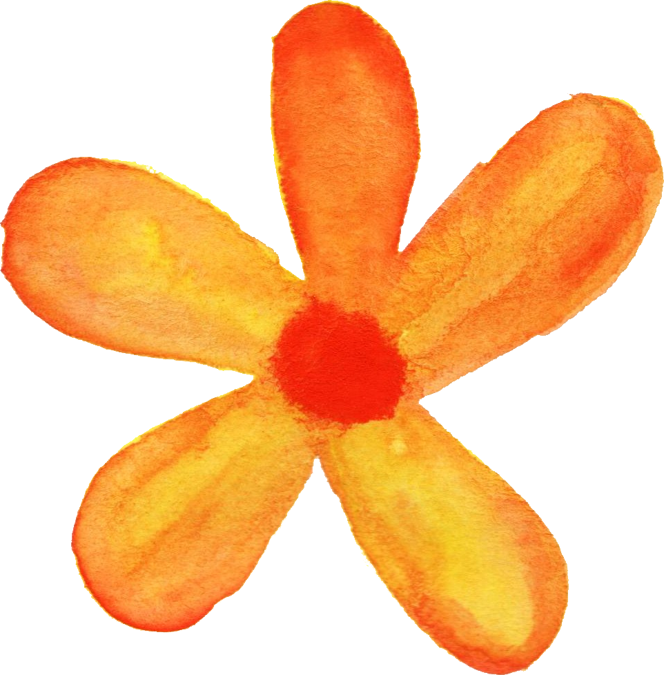 962 X 977 31 - Flower Watercolor Orange Png (962x977)