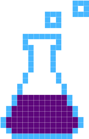 Erlenmeyer Flask Pixel Art , Png Download - Majorelle Blue (289x451)