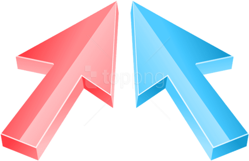 Free Png Download Arrows Red Blue Clipart Png Photo - Triangle (850x550)