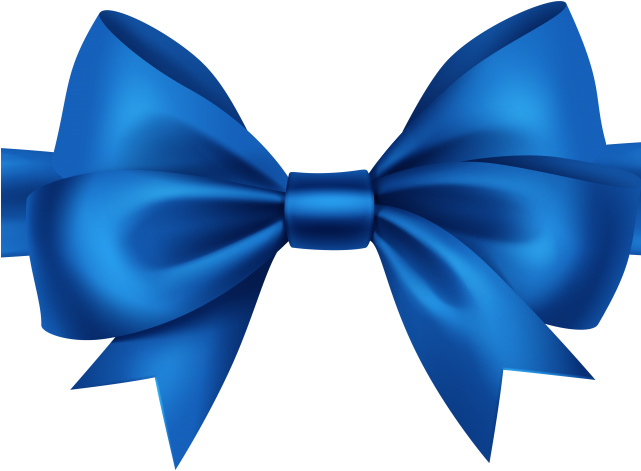 Christmas Ribbon Clipart Blue - Transparent Ribbon And Bow Png (640x480)