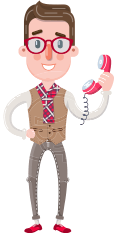 Smart Office Man Cartoon Character In Flat Style - Male Cartoon Character (457x464)