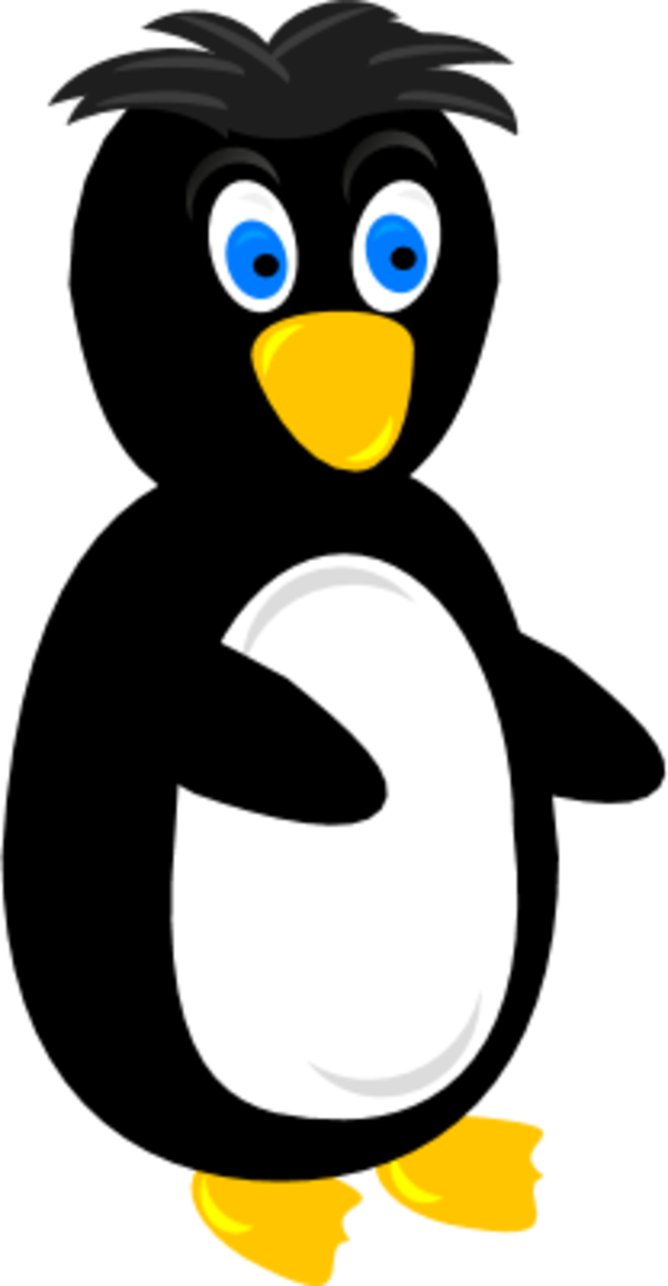 Penguin Looking Forward And Surprised - Penguin Clip Art (600x1154)