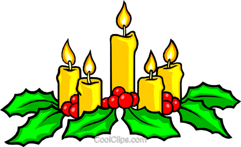 Festive Christmas Candles Royalty Free Vector Clip - Clip Art Advent Candles (480x292)