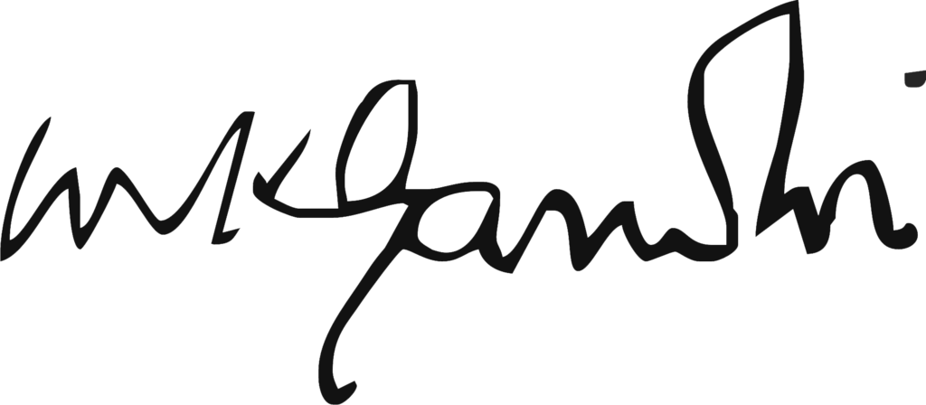 Gandi Signature - Signature Of Mk Gandhi (1024x448)