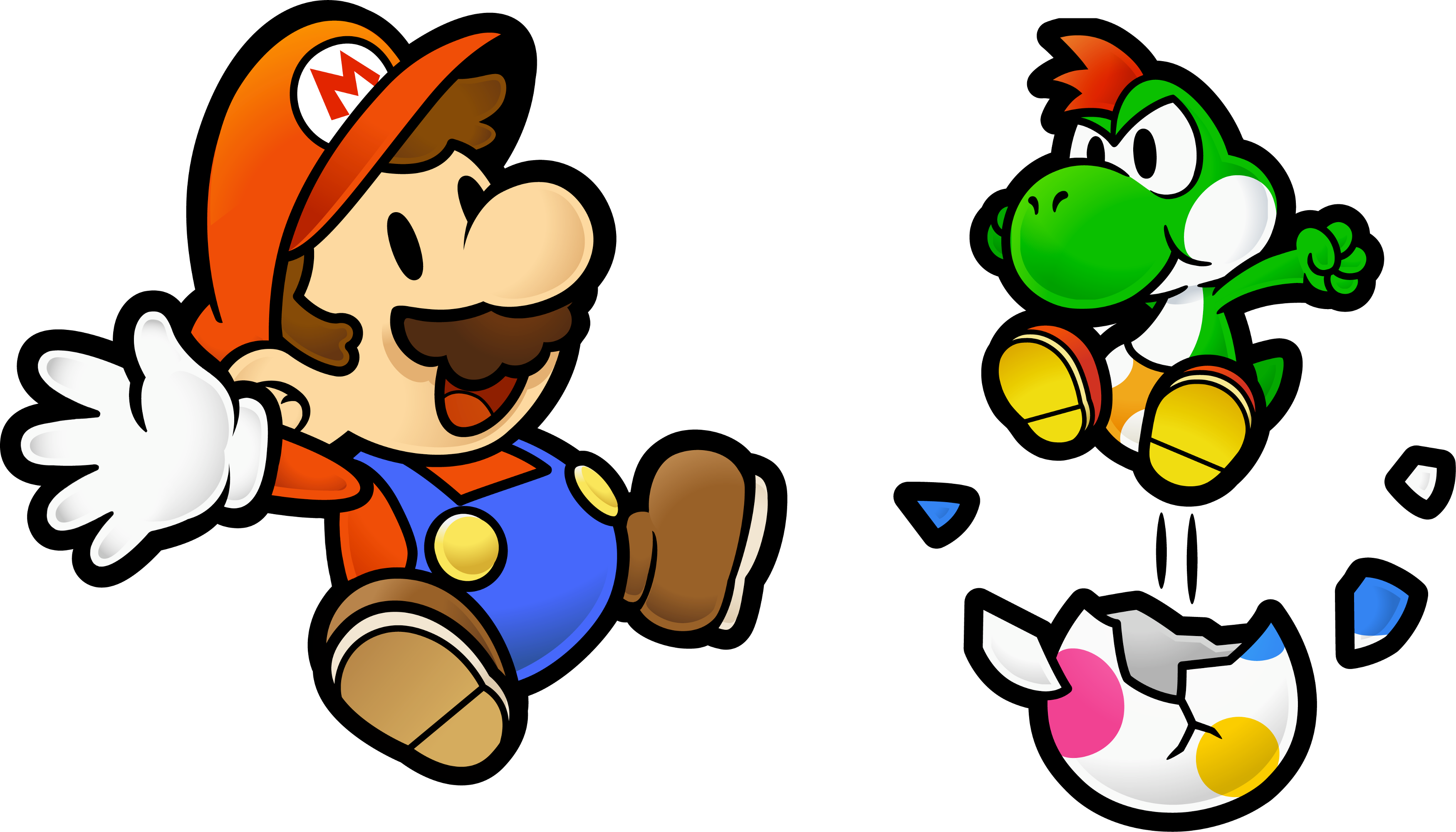 Clipart Library Library Images And Yoshi Hd Fond D - Paper Mario Yoshi (3500x2000)