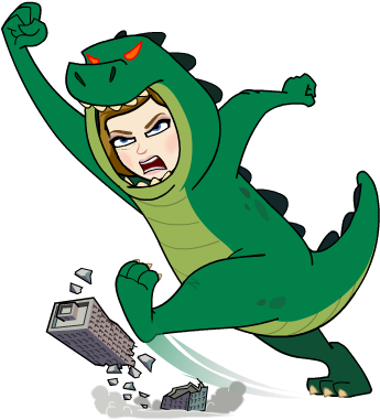 It's Bad Enough When One Child Had A Tantrum, But It's - Godzilla Bitmoji (398x398)