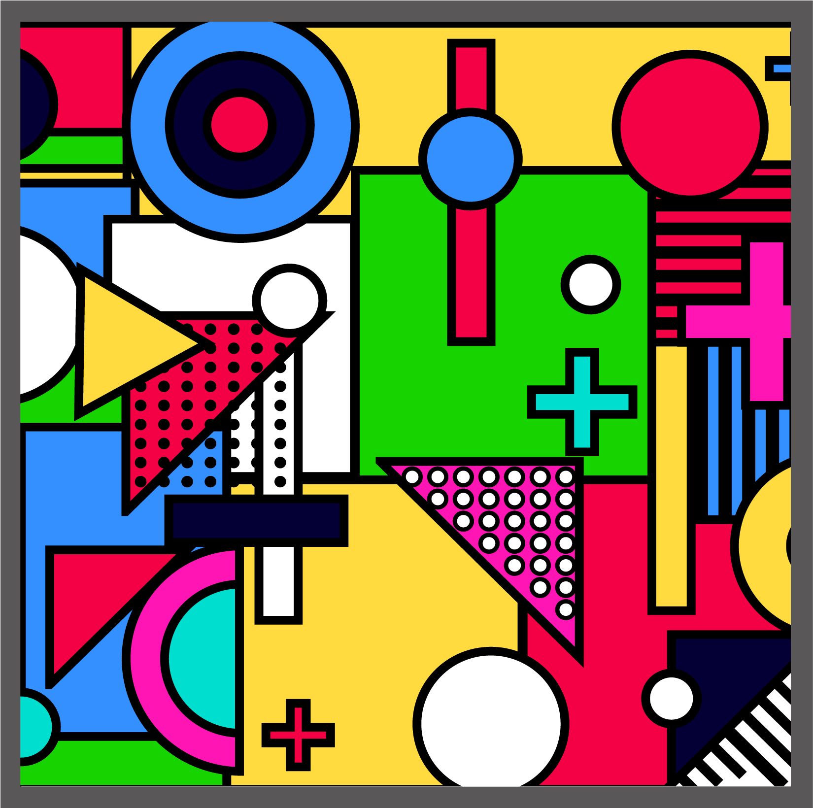 Style De Memphis Géométrie Couture Saturation Élevée - Vector Graphics (2000x2000)