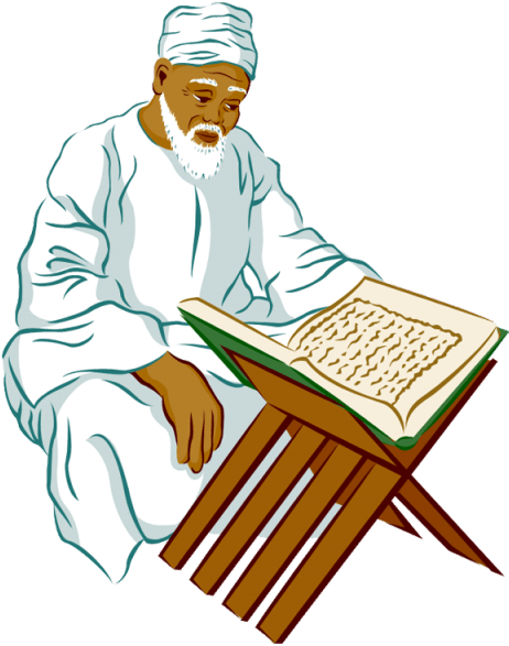 Free Png Person Islamic Clipart Png Images Transparent - Muslim Reading Quran Clipart (462x587)