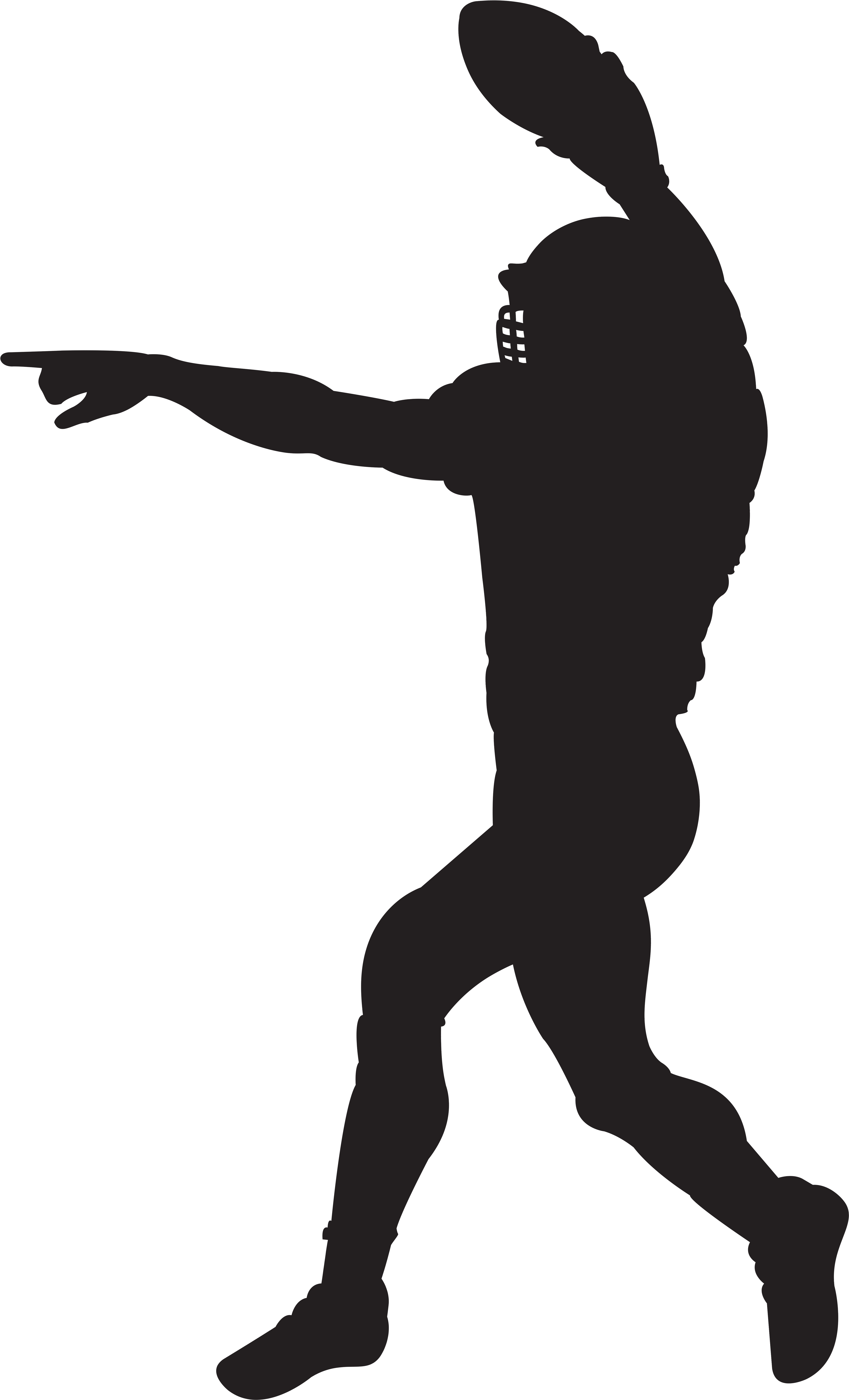American Football Player Silhouette Clipart Image - Silhouette (4904x8000)