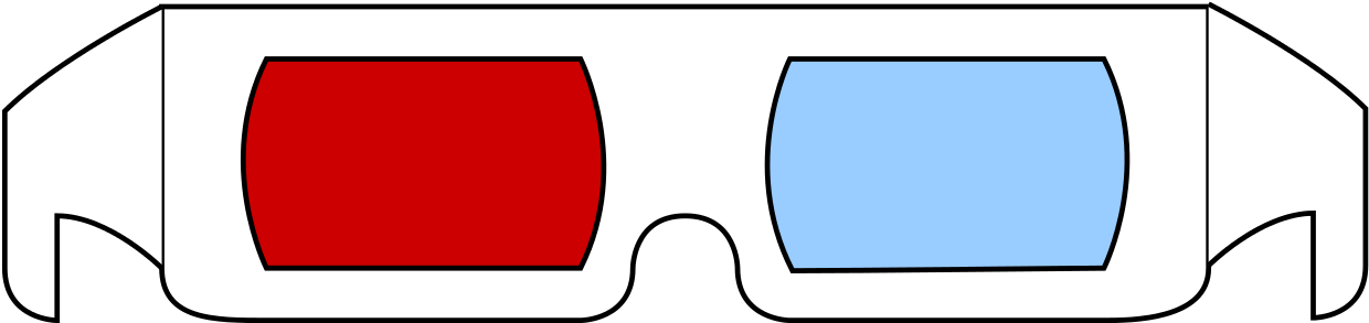 3d Glasses Anachrome - 3d Glasses Transparent Png (1280x332)