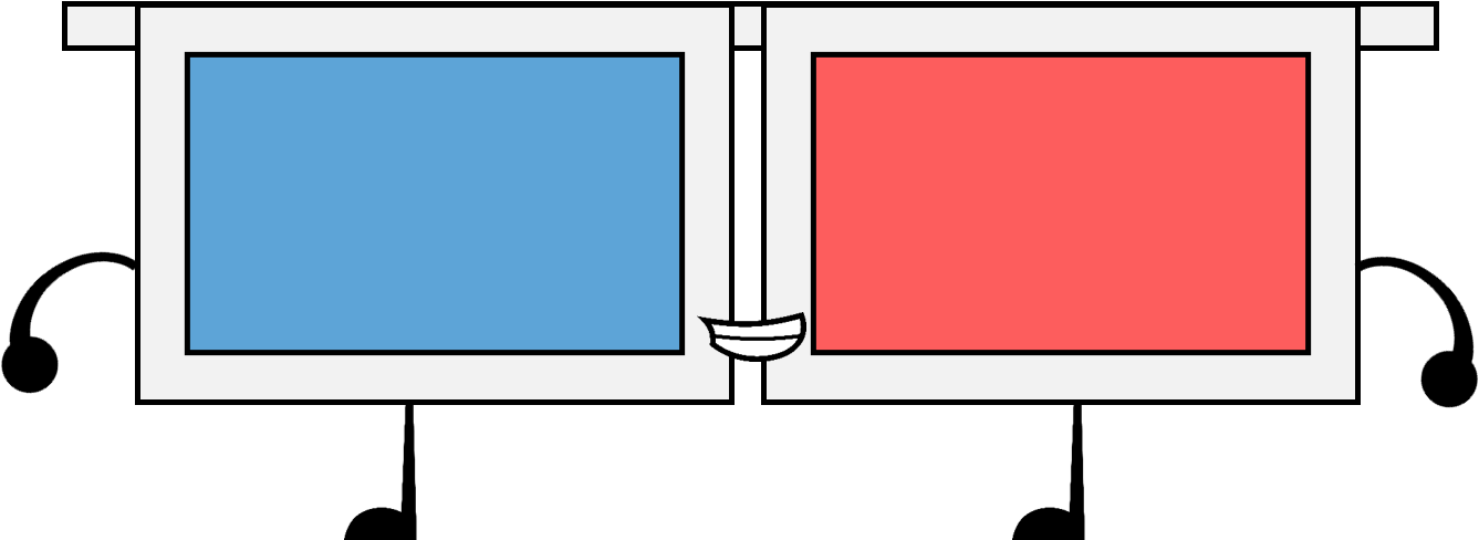 3d Glasses Png - Bfdi 3d Glasses (1394x487)