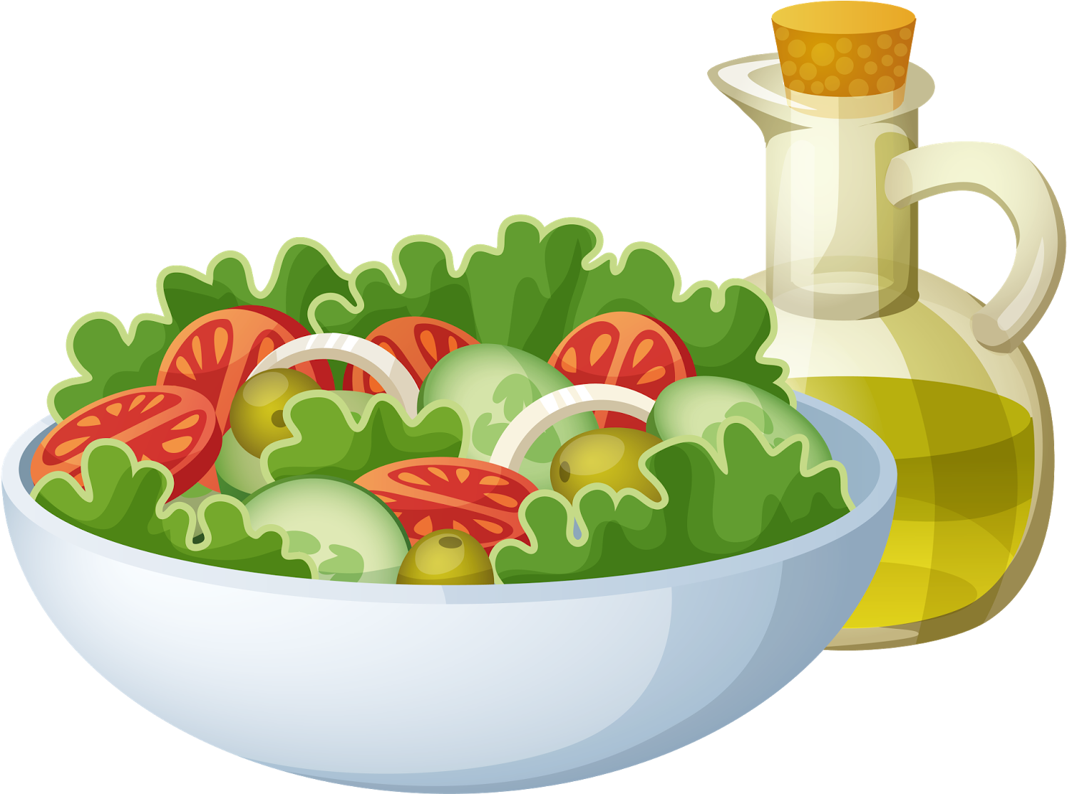 Salad Clipart Free - Cartoon Bowl Of Salad (1600x1139)