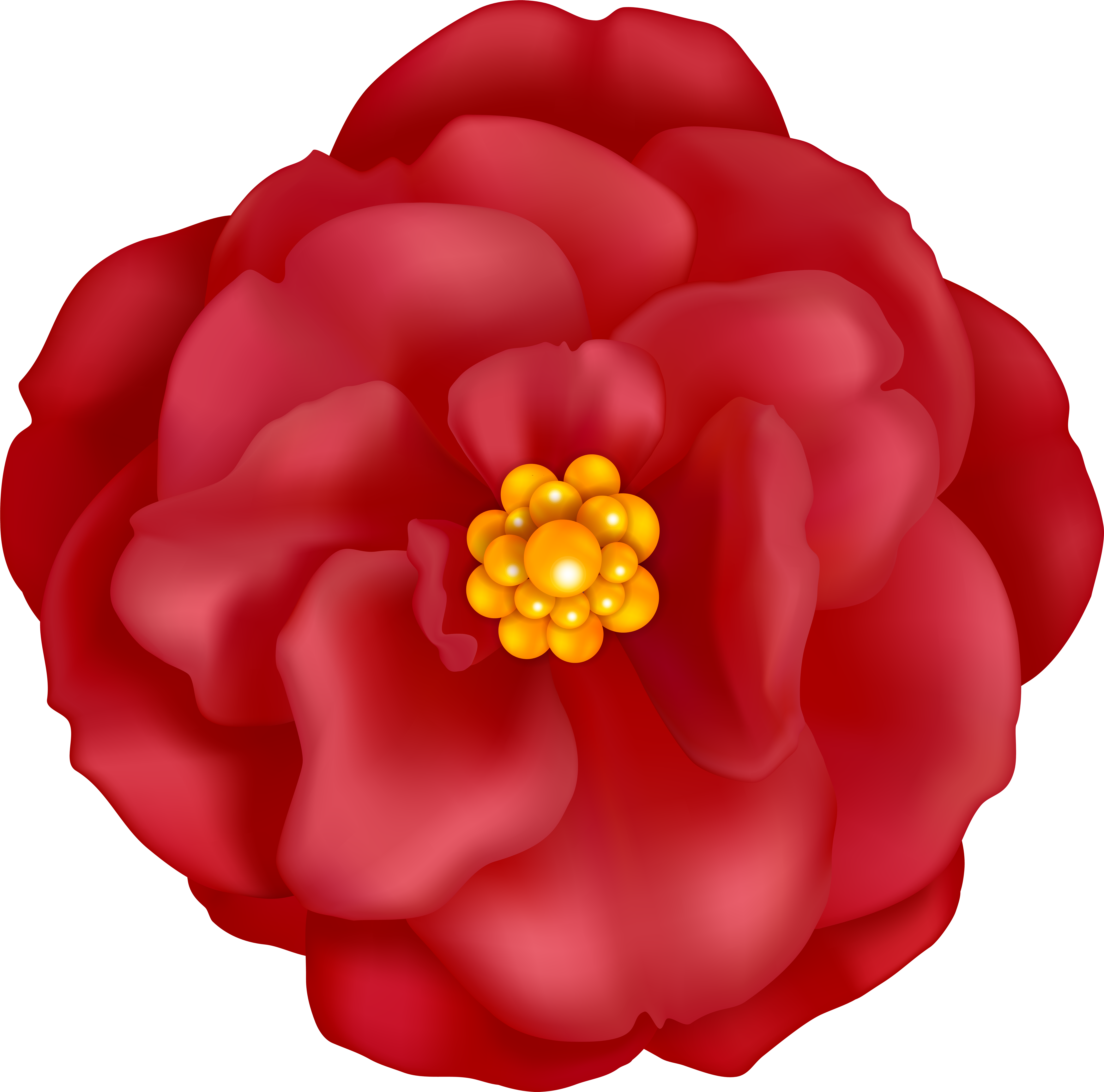 Red Flower Decorative Clip Art Image - Red Flower Decorative Clip Art Image (8000x7911)