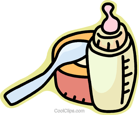 Baby Bottle Royalty Free Vector Clip Art Illustration - Infant (480x399)