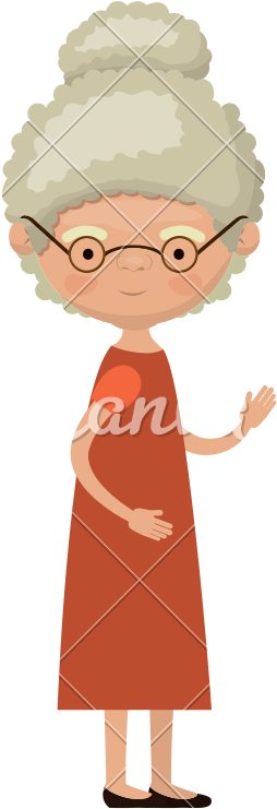 Pictogram Of Happy Elderly Woman - Cartoon (800x800)