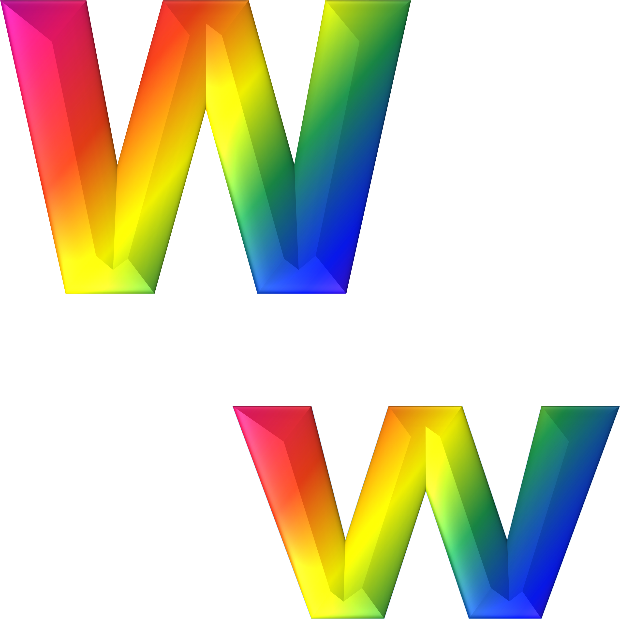 Letter W 3d Abc Alphabet Rainbow - Clipart Letters Free Rainbow Alphabet Png (2525x3361)