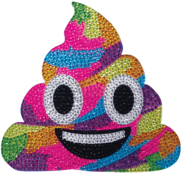 Picture Of Rainbow Poop Rhinestone Decals - Rainbow Transparent Poop Emoji (550x550)