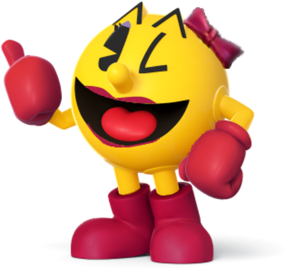 Clip Art Free Stock Pacman Drawing Cartoon - Ms Pacman Super Smash Bros (1200x1200)