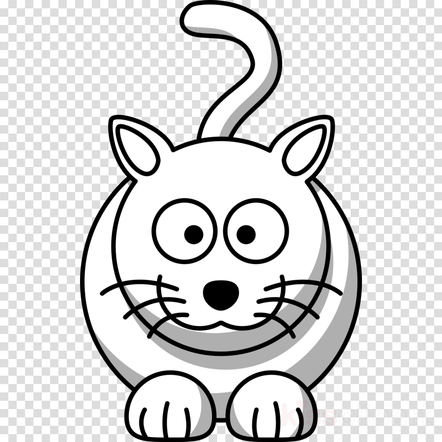 Black And White Animal Cartoon Clipart Cat Black And - Real Madrid Logo Pes 2018 Png (900x900)