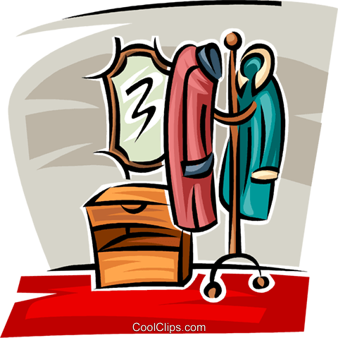 Garderobe In Der Halle Vektor Clipart Bild -vc063157 - Porte Manteau Clipart (480x479)