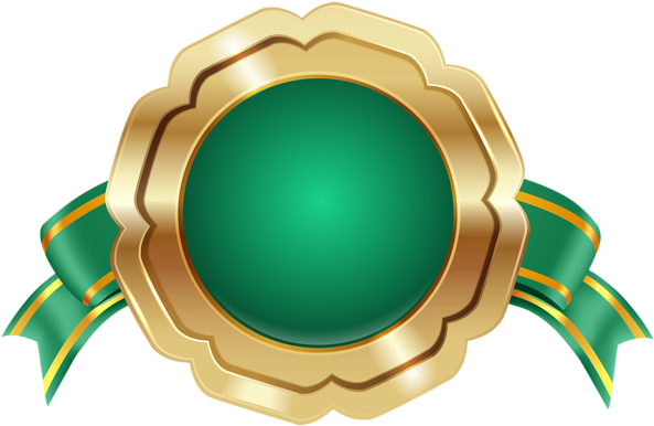 Seal Badge Png Green Transparent Image - Green Seal Clipart Transparent (600x389)