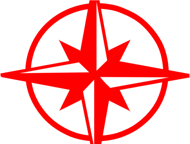 Compass Clipart Black And White - Red Compass Png (640x480)