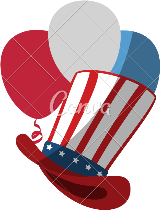 Country Flag Hat And Balloons Icon - Illustration (800x800)
