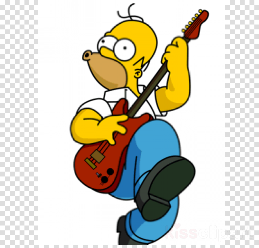 Homer Guitarra Clipart Homer Simpson Bart Simpson Maggie - White Whatsapp Logo Png Hd (900x860)