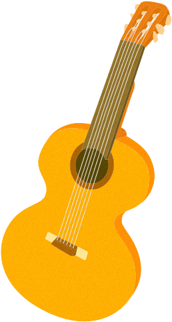 Acoustic Guitar Clipart Comic - Cartoon Instruments (514x507)