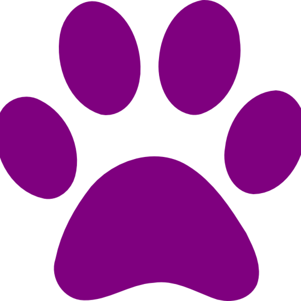 Purple Paw Prints Purple Paw Print Clip Art At Clker - Transparent Purple Paw Print (1024x1024)