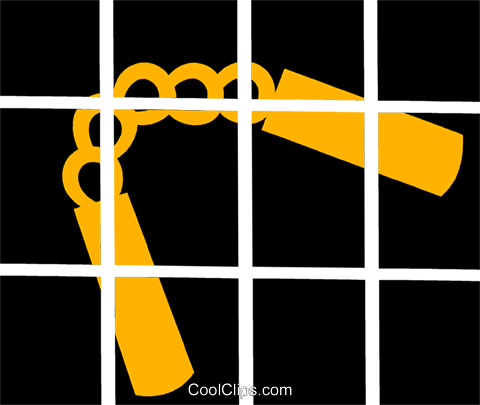 Nunchaku Nunchucks Livre De Direitos Vetores Clip Art - Graphic Design (480x405)