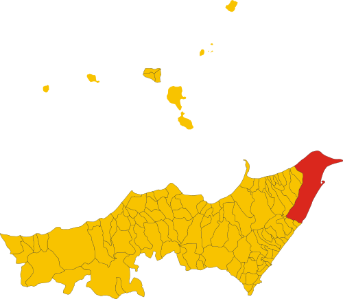 Position Of The Commune In The Metropolitan City - مدينة مسينة (500x435)