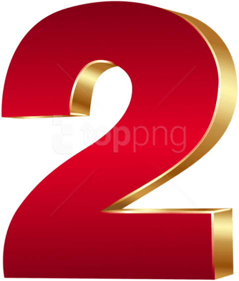 Free Png Download 3d Number Two Red Gold Clipart Png - Number 2 3d Png (480x563)