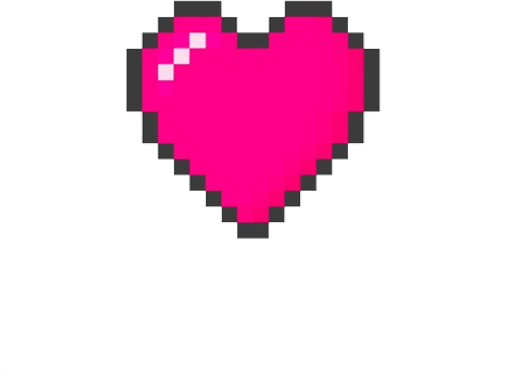 Sticker, - Rainbow Heart Pixel Art (1024x1024)