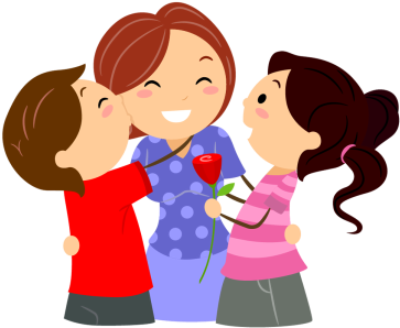 Picture - Mother Kiss Child Clipart (403x303)