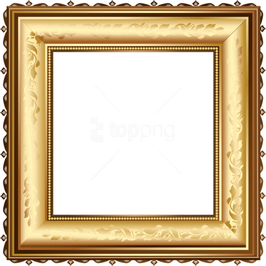 Free Png Best Stock Photos Brown And Gold Transparent - Transparent Photo Frame (850x849)