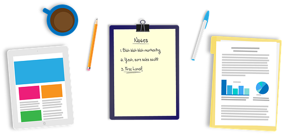 Desk, Tablet, Notes, Graphs, Analytics - Informe De Gestion Sgsst (604x340)