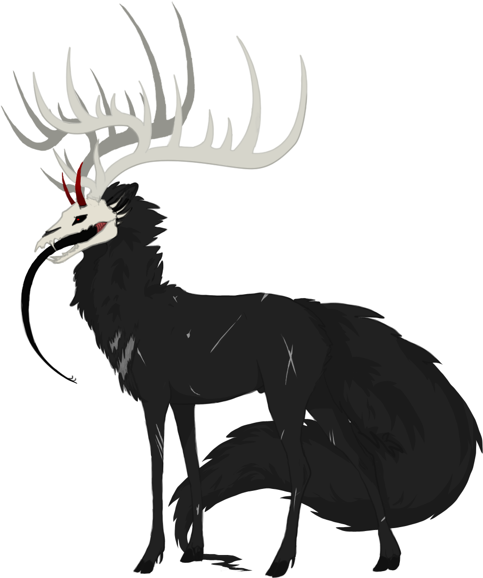 Drawn Antler Demon - Illustration (1020x1252)