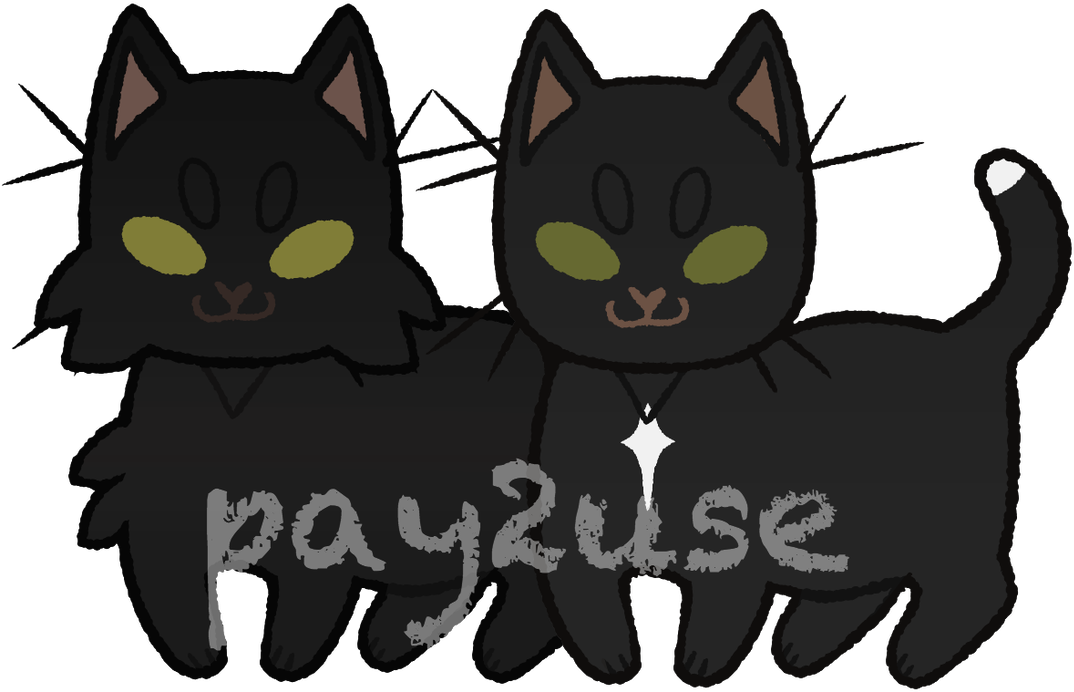 P2u Lineart - Black Cat (1089x734)