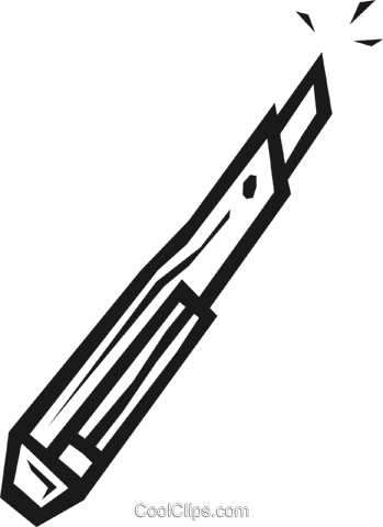 Utility Knife Royalty Free Vector Clip Art Illustration - Utility Knife Royalty Free Vector Clip Art Illustration (349x480)
